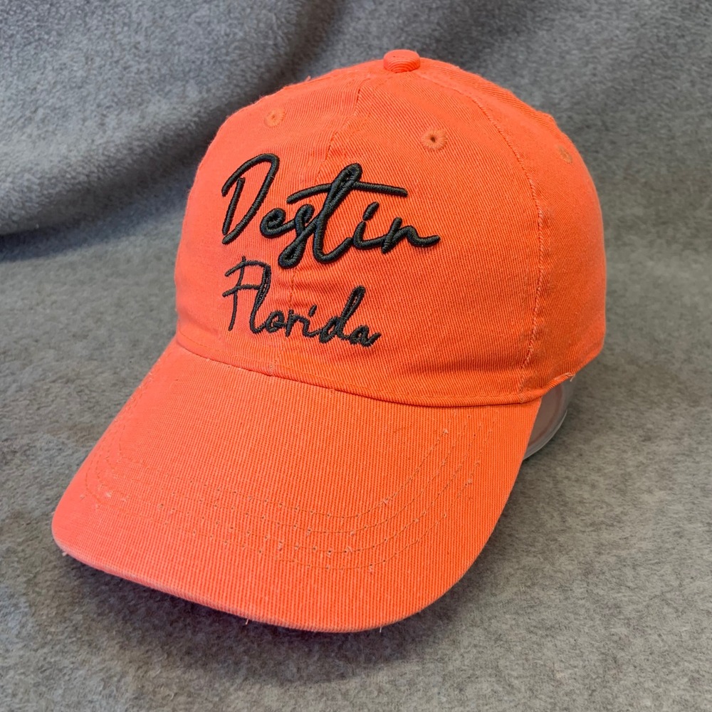 Destin Florida Unisex Orange Alvin's Island Baseball Hat Distressed OSFM